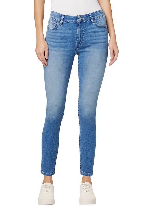 Womens Curvy Skinny Cropped Jeans Comfortable Ankle Jeans