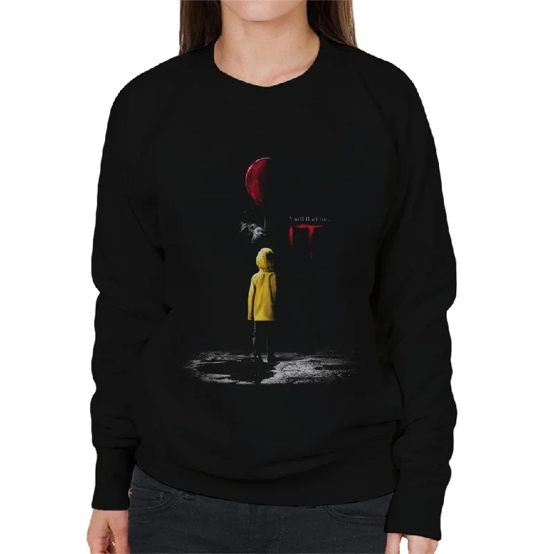 IT Halloween You Will Float Too Women's Sweatshirt Hoodie with Rolled Sleeves Casual Relaxed