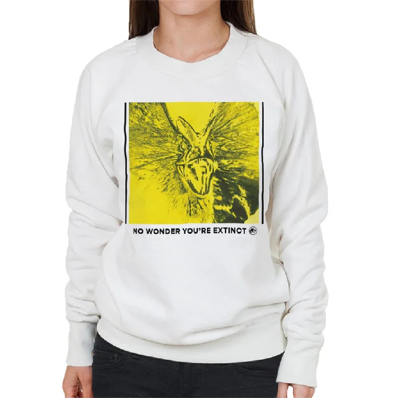 Jurassic Park Dilophosaurus No Wonder You Are Extinct Women's Sweatshirt Hoodie with High Neck Warm Protective