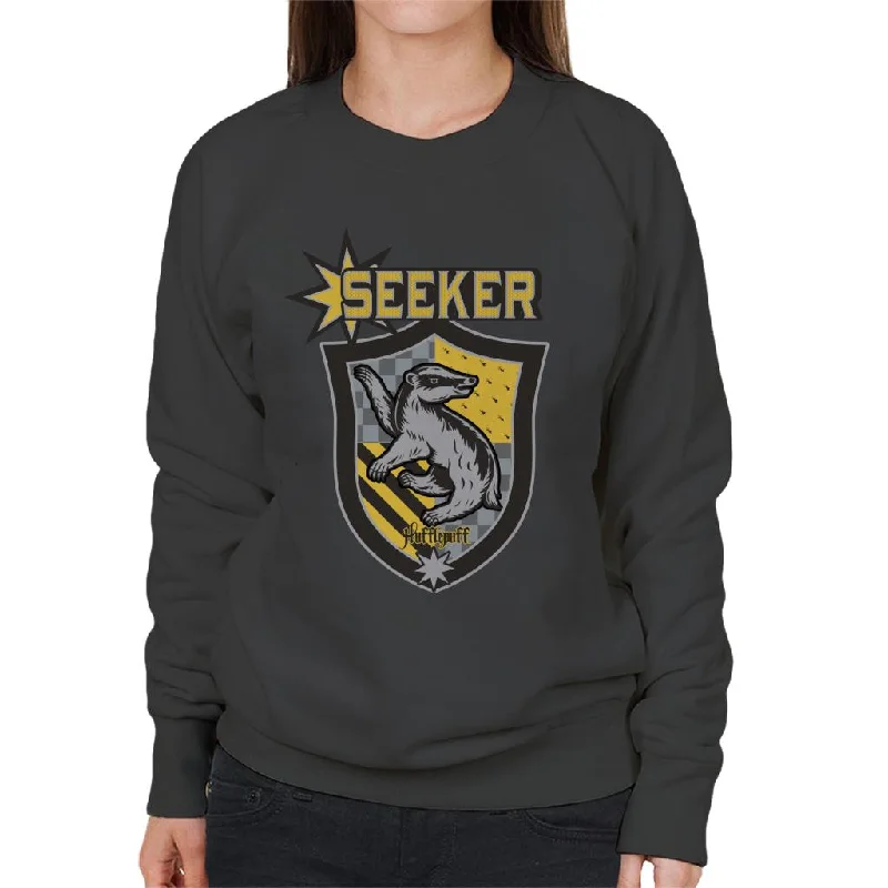 Harry Potter Quidditch Team Hufflepuff Seeker Women's Sweatshirt Hoodie with Tied Waist Feminine Flattering