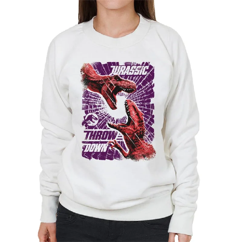 Jurassic Park Throw Down Women's Sweatshirt Hoodie with Sequins Glamorous Eye-catching