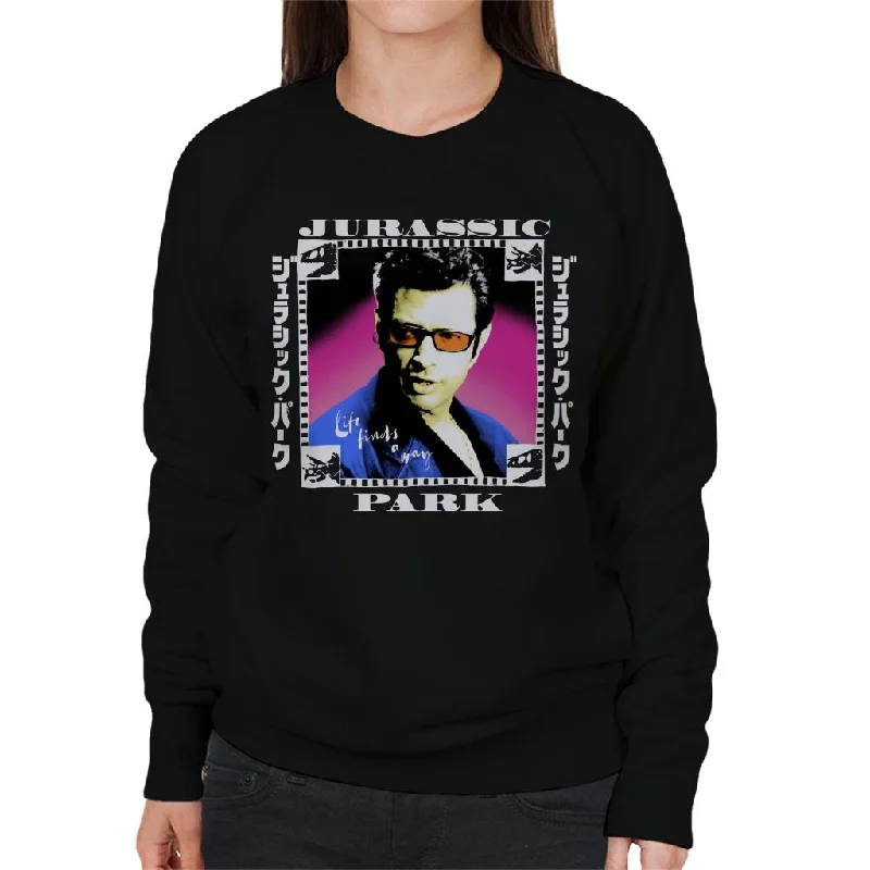 Jurassic Park Ian Malcolm Life Finds A Way Women's Sweatshirt Hoodie with Pastel Soft Subtle