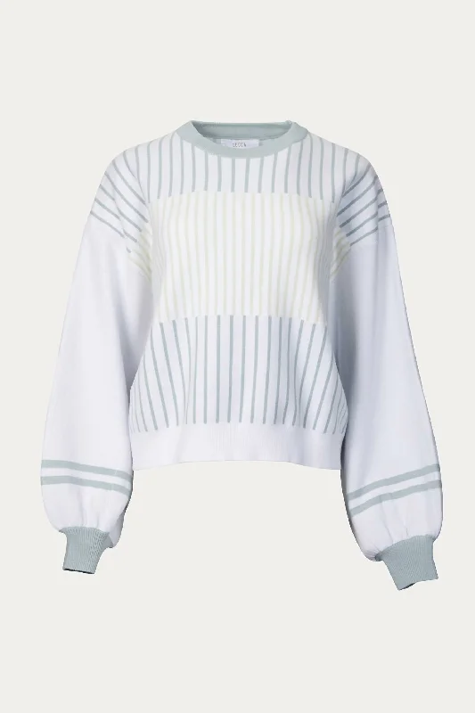 Hygea Slouchy Striped Sweater In Age Ribbed Striped Patterned