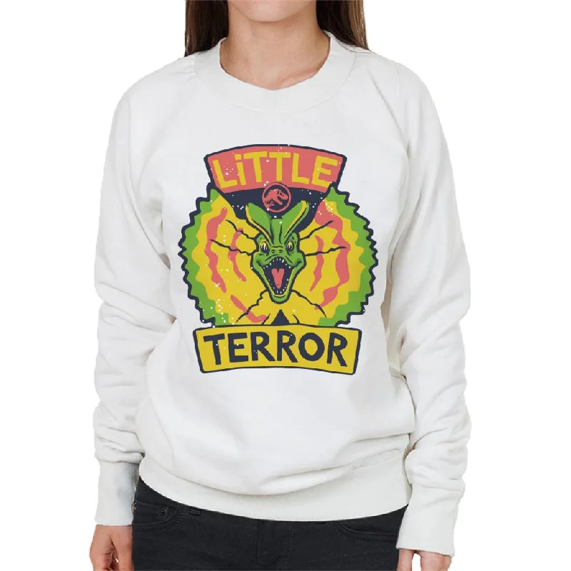 Jurassic Park Dilophosaurus Little Terror Women's Sweatshirt Hoodie with Front Slit Layering Stylish