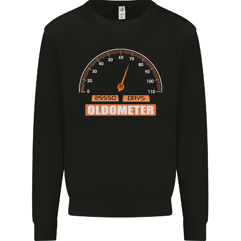 70th Birthday 70 Year Old Ageometer Funny Mens Sweatshirt Jumper Hoodie Crop Top Short Trendy