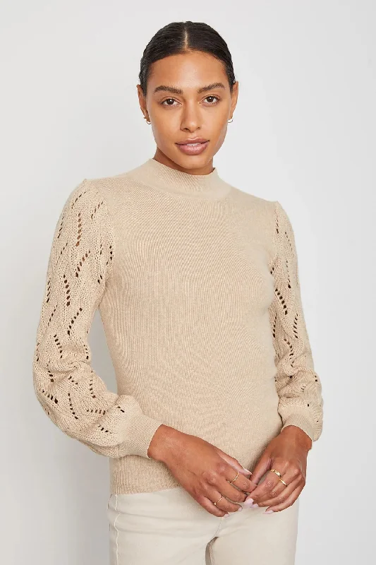 Brinley Sweater in Birch Lace Blend Ribbed Blend Corduroy Blend