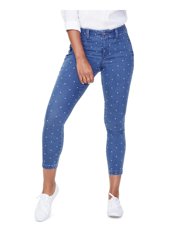 Plus Womens Ankle Polka Dot Skinny Jeans Fashionable Slouchy Fit Jeans