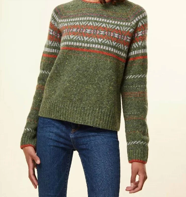 Maria Pullover Sweater in Forest Layered Multi-layer Single Layer