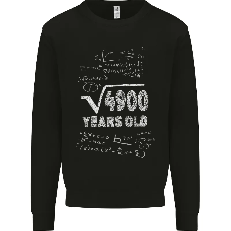 70th Birthday 70 Year Old Geek Funny Maths Mens Sweatshirt Jumper Hoodie with Rhinestones Sparkly Elegant