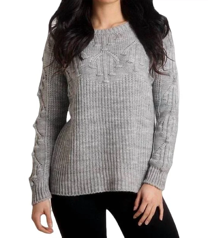 Knit Sweater In Gray Layered Multi-layer Single Layer