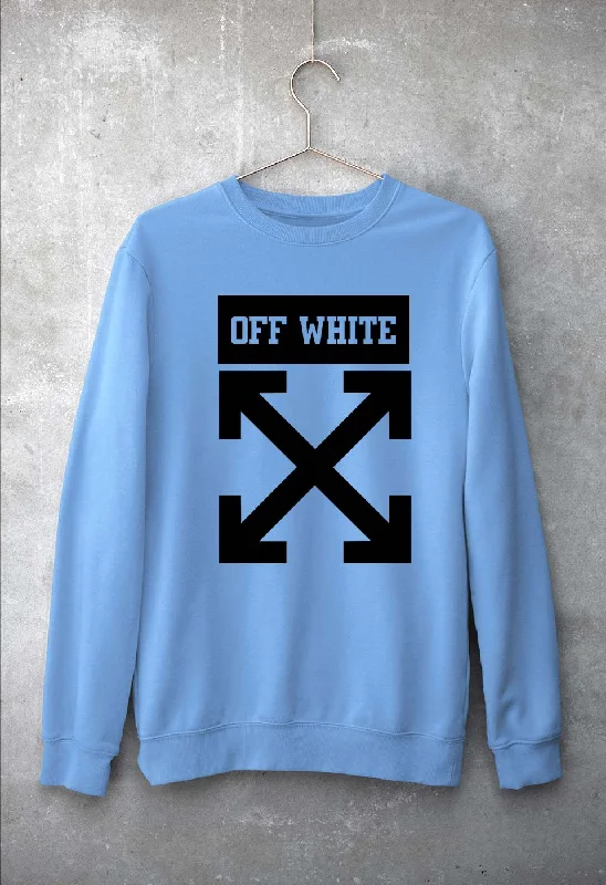 Off White Unisex Sweatshirt for Men/Women Hoodie with Drawstring Waist Adjustable Fitted