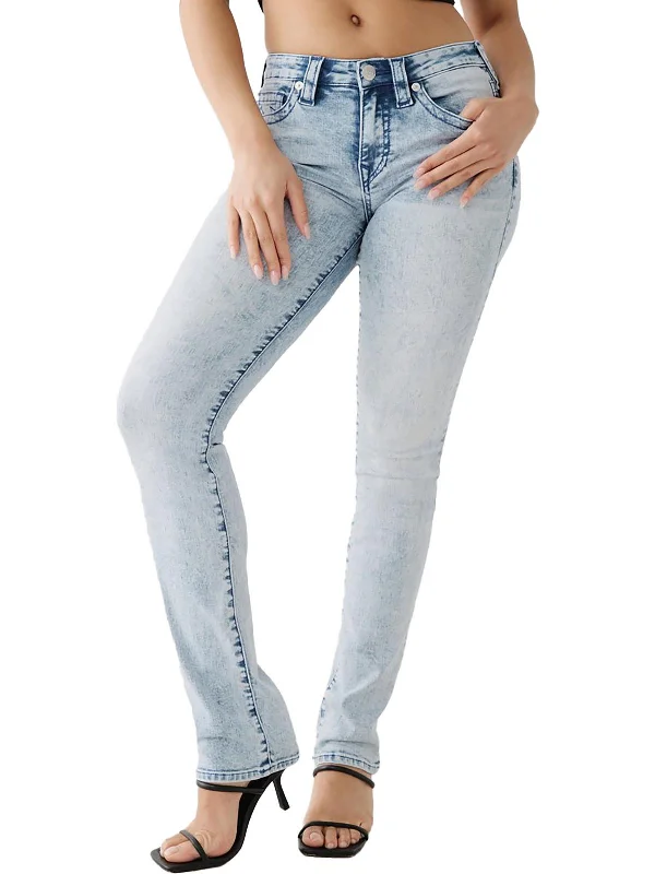 Billie Womens Mid-Rise Light Wash Straight Leg Jeans Comfortable Boyfriend Jeans