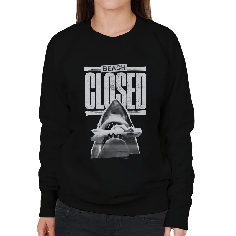 Jaws 1975 Beach Closed Women's Sweatshirt Hoodie with Pattern Geometric Abstract