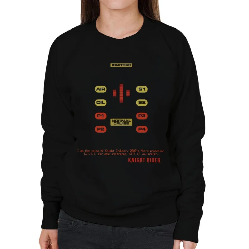 Knight Rider I Am The Voice Of Knight Industry 2000s Microprocessor Women's Sweatshirt Hoodie with Zipper Placket Modern Functional