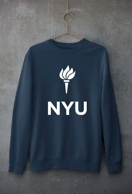 New York University Unisex Sweatshirt for Men/Women Hoodie with Full-Zip Functional Layering