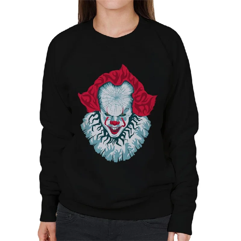 IT Pennywise Cracked Head Women's Sweatshirt Hoodie with Oversized Fit Loose Comfortable