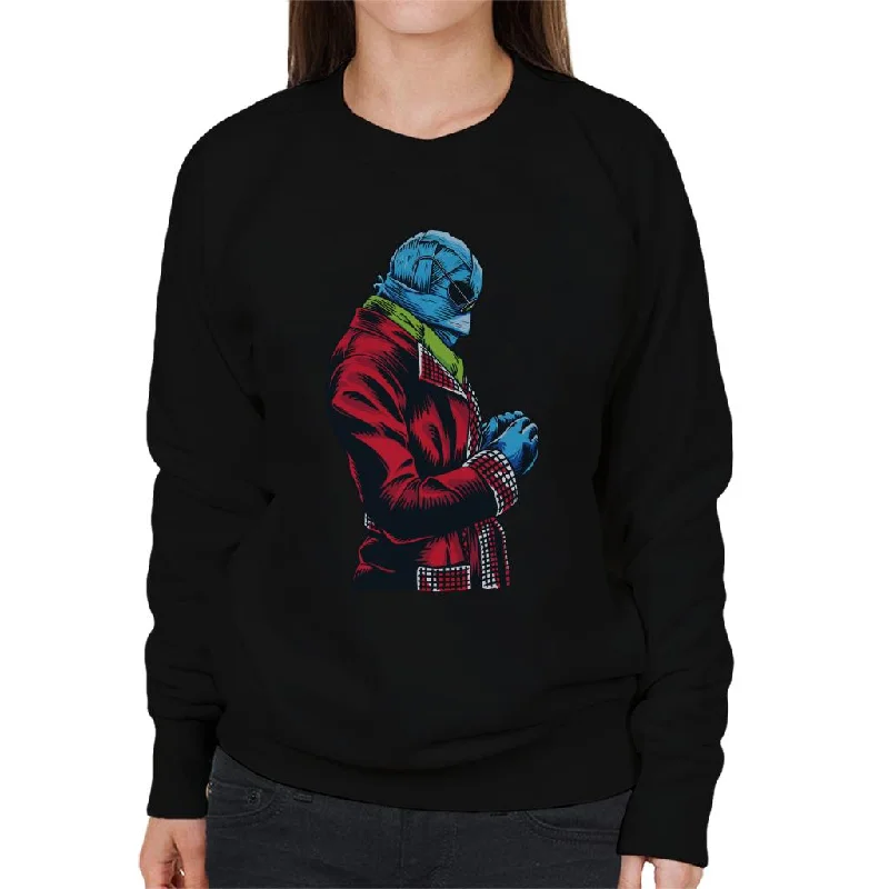 The Invisible Man Red Suit Women's Sweatshirt Hoodie with Turtle Neck Cozy Winter