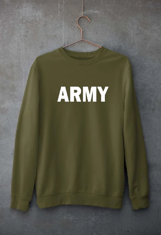 ARMY Unisex Sweatshirt for Men/Women Hoodie with Side Slits Relaxed Casual