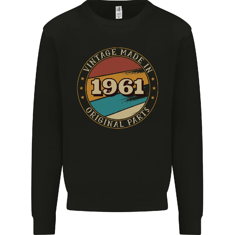 63rd Birthday  Vintage Made In 1961 Mens Sweatshirt Jumper Hoodie with Logo Branding Identity