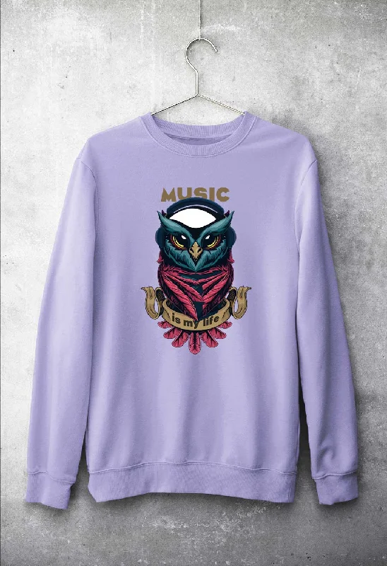 Owl Music Unisex Sweatshirt for Men/Women Hoodie with Exposed Zipper Edgy Industrial