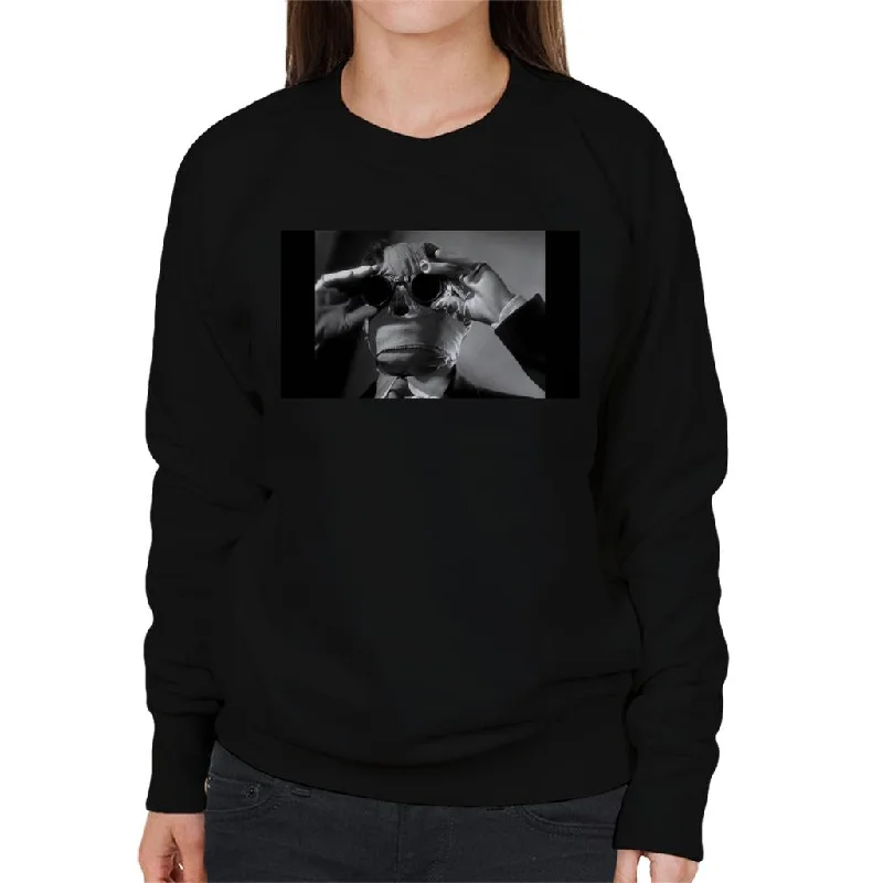 The Invisible Man Touching Glasses Women's Sweatshirt Hoodie with Hem Ribbing Snug Secure