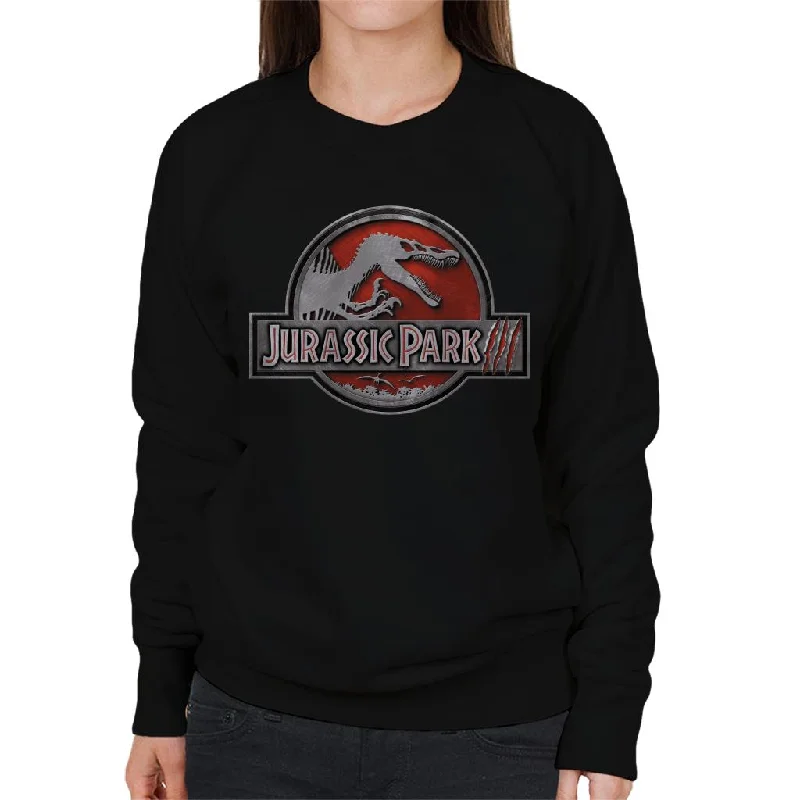 Jurassic Park III Spinosaurus Classic Logo Women's Sweatshirt Hoodie with Neon Bright Vibrant