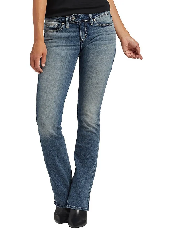 Tuesday Womens Low-Rise Slim Bootcut Jeans Cozy Tencel Blend Denim Jeans