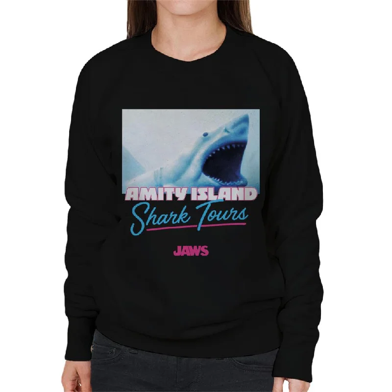 Jaws Amity Island Shark Tours Women's Sweatshirt Hoodie with Emblem Brand Identity