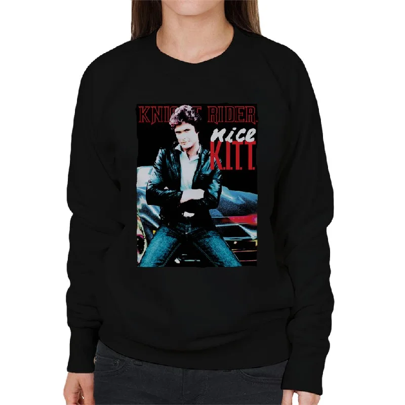 Knight Rider Nice KITT Women's Sweatshirt Hoodie with Applique Textured Unique