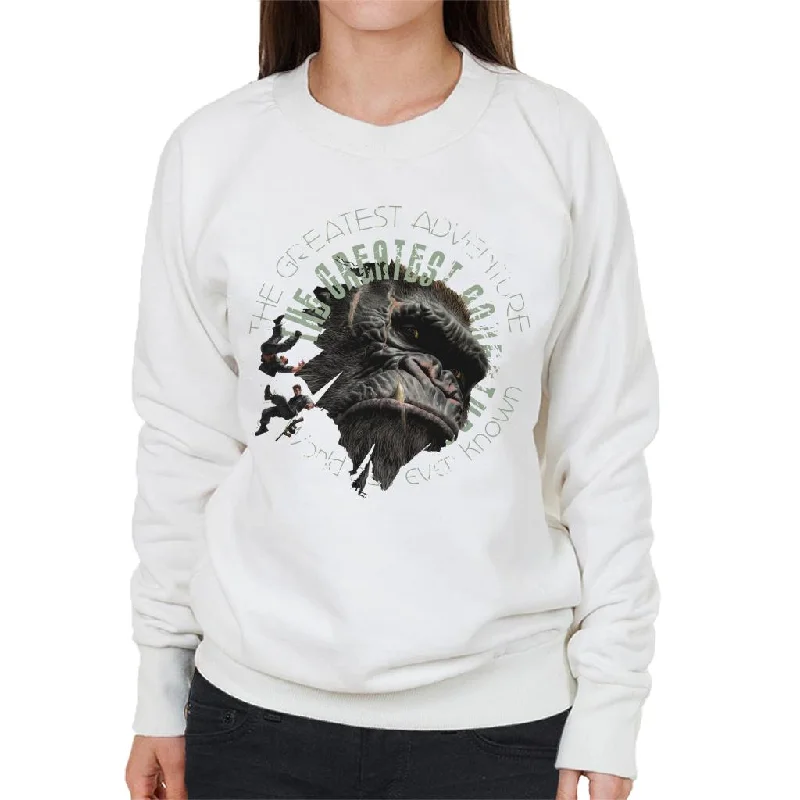 King Kong The Greatest Adventure Women's Sweatshirt Hoodie with Earth Tones Natural Calm