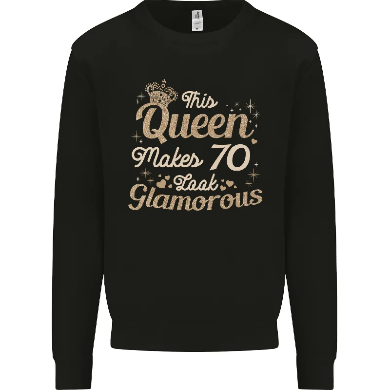 70th Birthday Queen Seventy Years Old 70 Mens Sweatshirt Jumper Graphic Hoodie Design Print