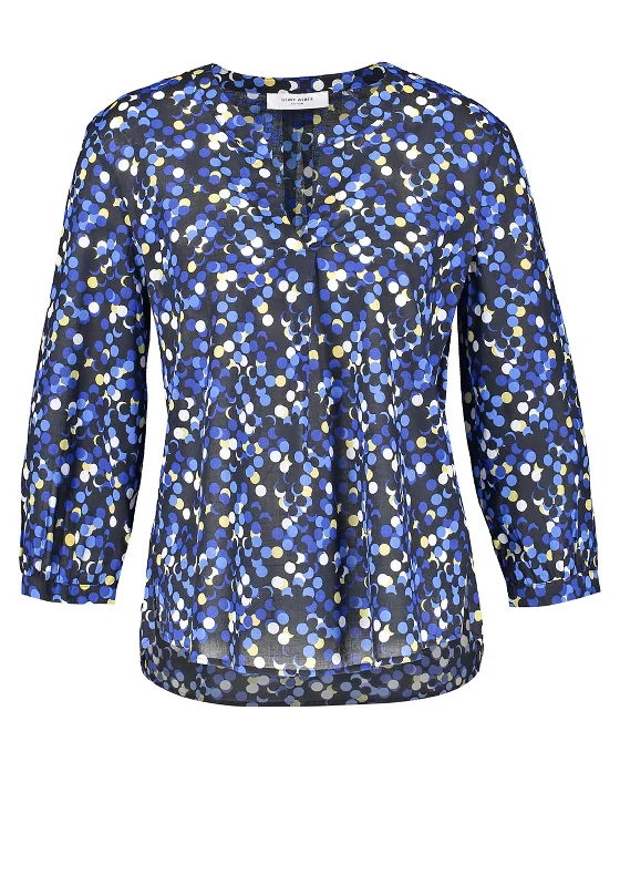 Gerry Weber Polka Dot Blouse, Blue Sweetheart Neck Blouse