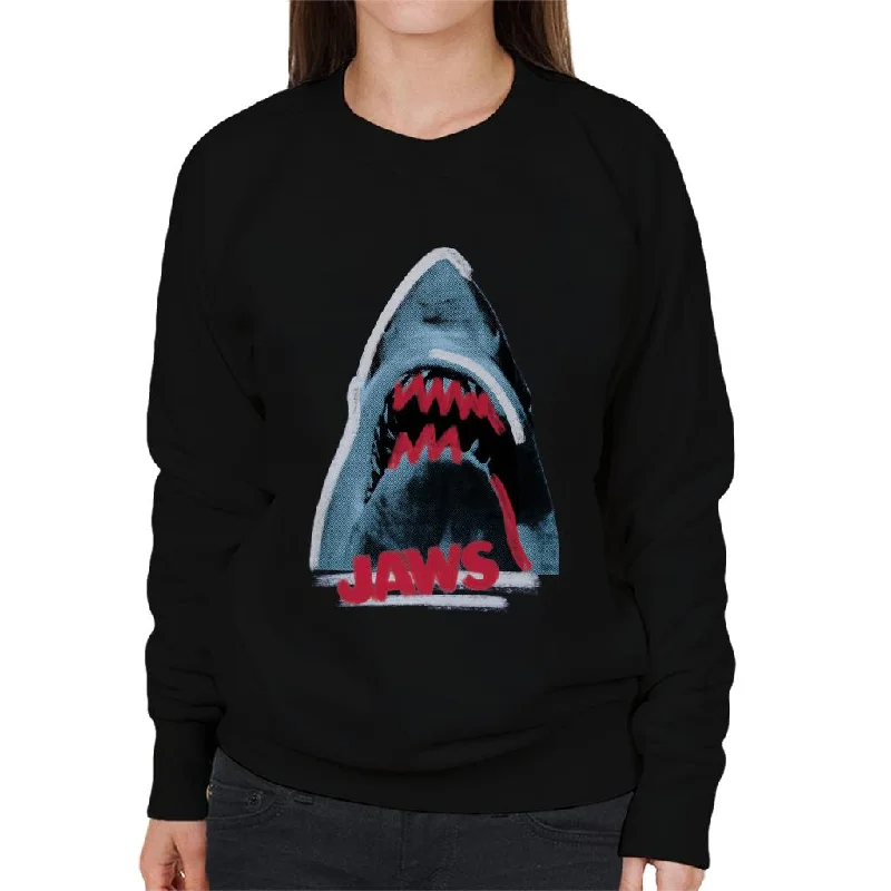 Jaws Red Teeth Women's Sweatshirt Hoodie with Illustration Artistic Creative