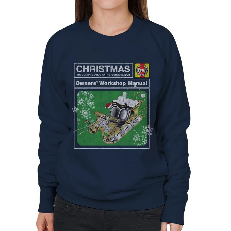 Haynes Christmas Manual Sleigh Women's Sweatshirt Hoodie with Pastel Soft Subtle