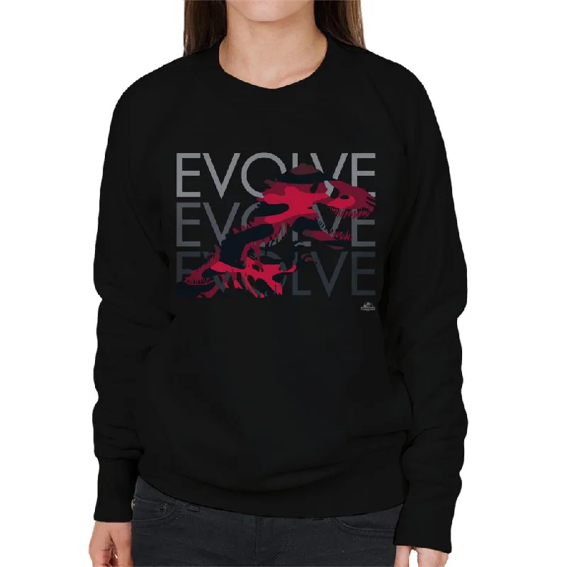 Jurassic Park T Rex Evolve Evolve Evolve Women's Sweatshirt Hoodie Jacket Zipper Layering