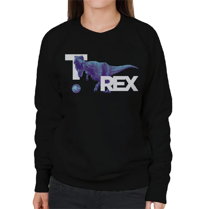 Jurassic Park T Rex Rage Women's Sweatshirt Hoodie with Distressed Vintage Worn