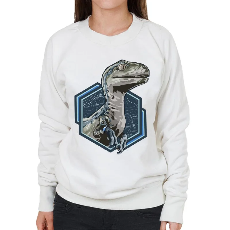 Jurassic Park Blue Raptor Women's Sweatshirt Hoodie with Relaxed Fit Easy Casual