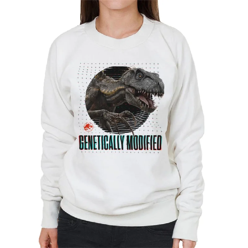 Jurassic Park Genetically Modified Women's Sweatshirt Zip Hoodie Drawstring Kangaroo Pocket