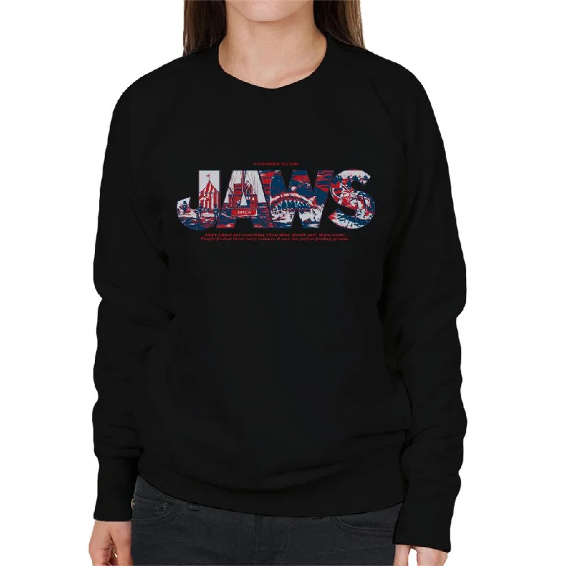 Jaws Amity Island Has Everything Women's Sweatshirt Hoodie with Metallic Shiny Futuristic