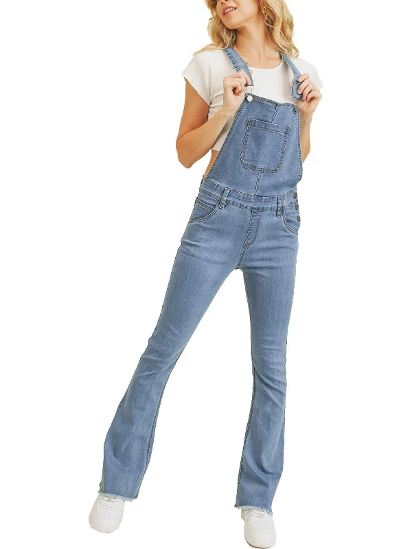 Womens Slim Fit Flare Overall Jeans Chic Vintage-Inspired Denim Jeans