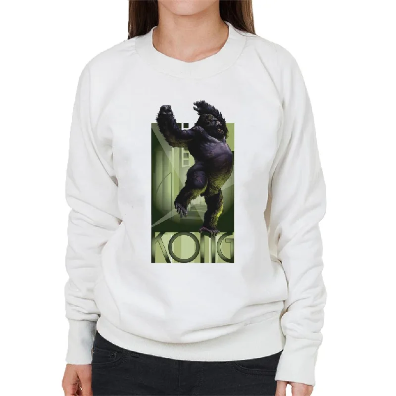 King Kong Balancing Women's Sweatshirt Hoodie with Side Slits Relaxed Casual