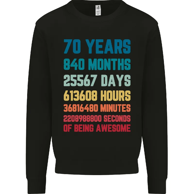 70th Birthday 70 Year Old Mens Sweatshirt Jumper Hoodie with High-Low Hem Asymmetrical Trendy