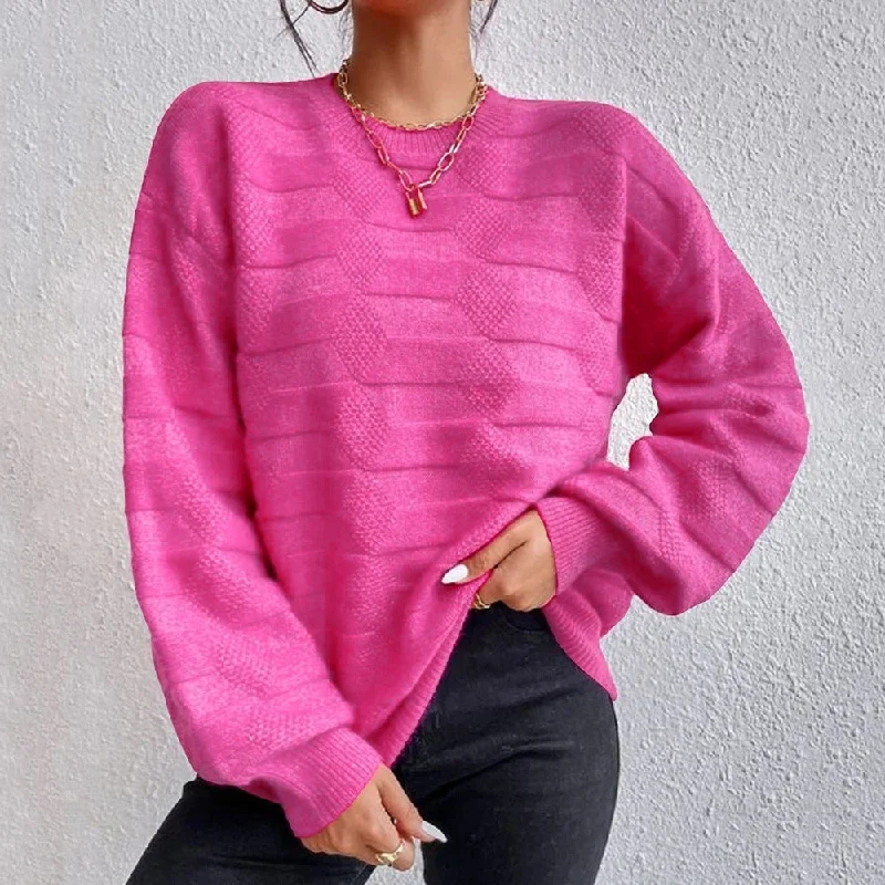 Round Neck Dropped Shoulder Sweater Long Sweater Short Sweater Cropped Sweater