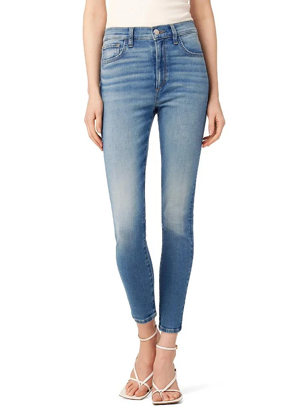 The Charlie Womens High-Rise Crop Skinny Jeans Casual Straight-Leg Jeans