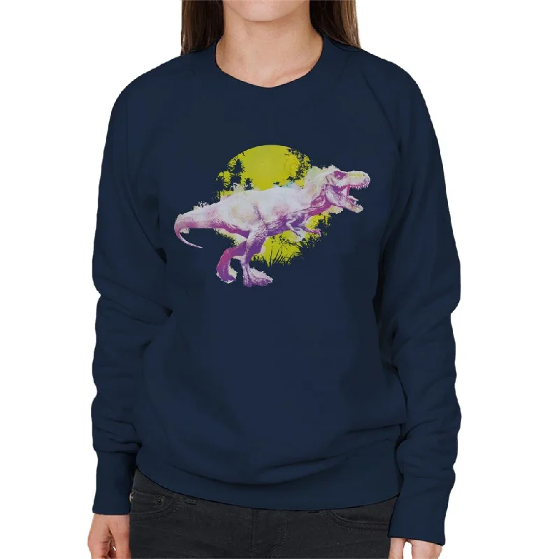 Jurassic Park T Rex Jungle Sun Women's Sweatshirt Hoodie with Oversized Fit Loose Comfortable