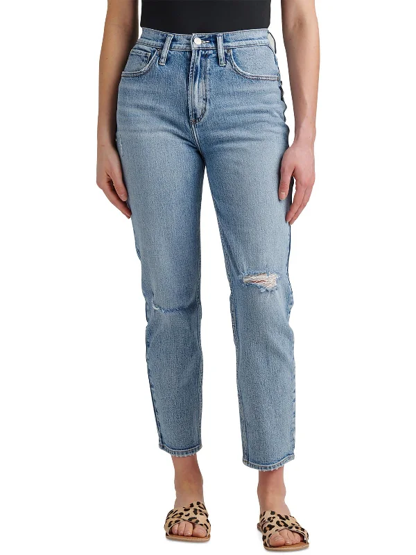 Highly Desirable Womens High Rise Slim Straight Leg Jeans Comfortable Stretch Fit Jeans