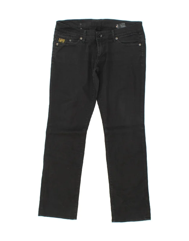 G-STAR Womens Straight Jeans W30 L32  Black Cotton Comfortable Zip-Fly Denim Jeans