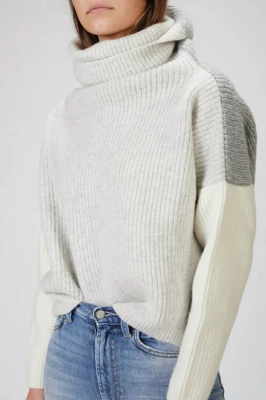 Joan Jumper In Grey/white Wool Sweater Cotton Sweater Cashmere Sweater