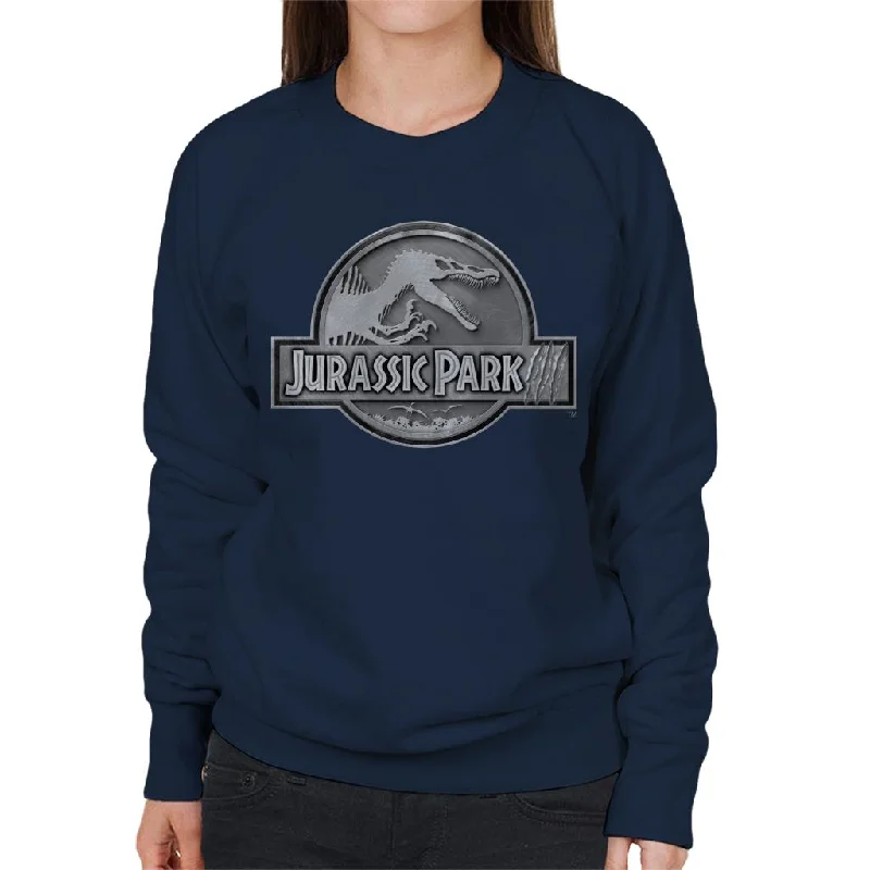 Jurassic Park III Spinosaurus Classic Silver Logo Women's Sweatshirt Hoodie with Lace Feminine Delicate