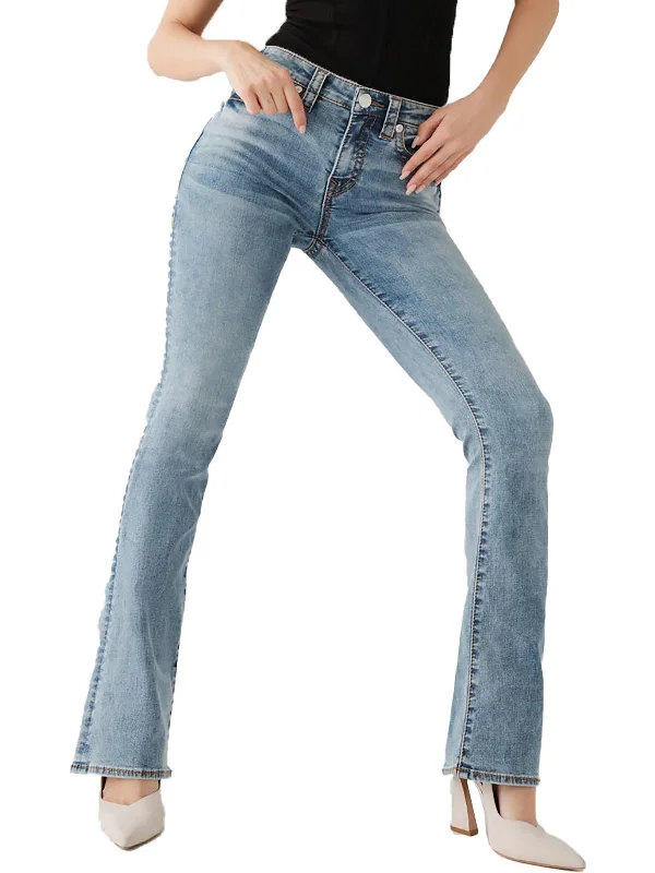 Becca Womens Mid Rise Stretch Bootcut Jeans Trendy Bootcut High-Waisted Jeans